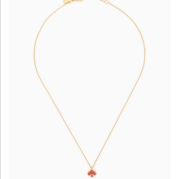 Kate Spade  Enamel Mini Pendant Necklace in Bright Rose - Picture 2 of 6